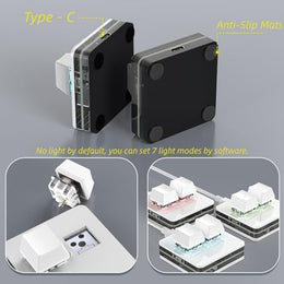 2-Key Copy Paste Keyboard, OSU Keypad - One-Handed Backlit Mini USB Me ...