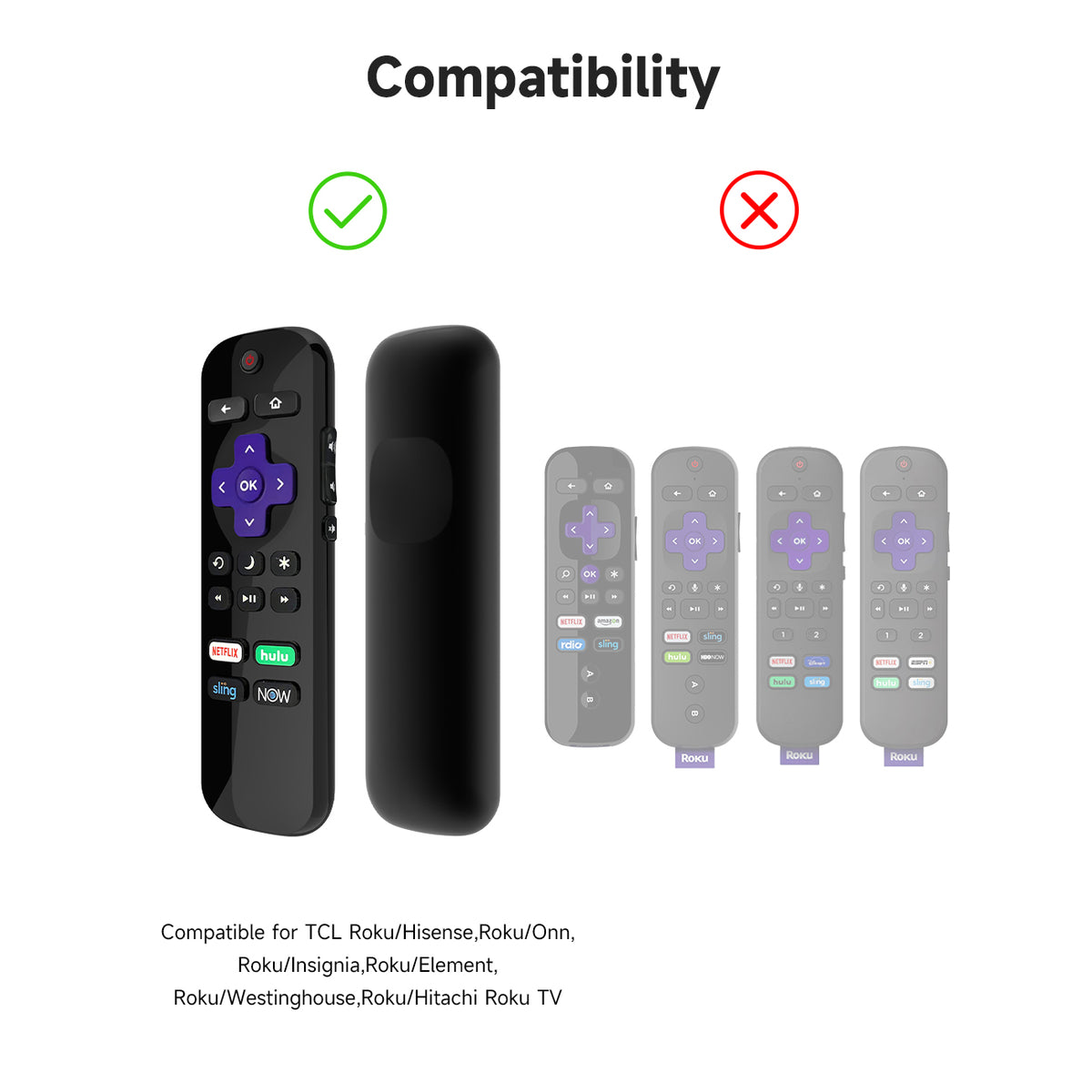 SikaiCase silicone remote cover for Roku RC580 Stick 4K Plus RCA1R RCAL7R - product image 2