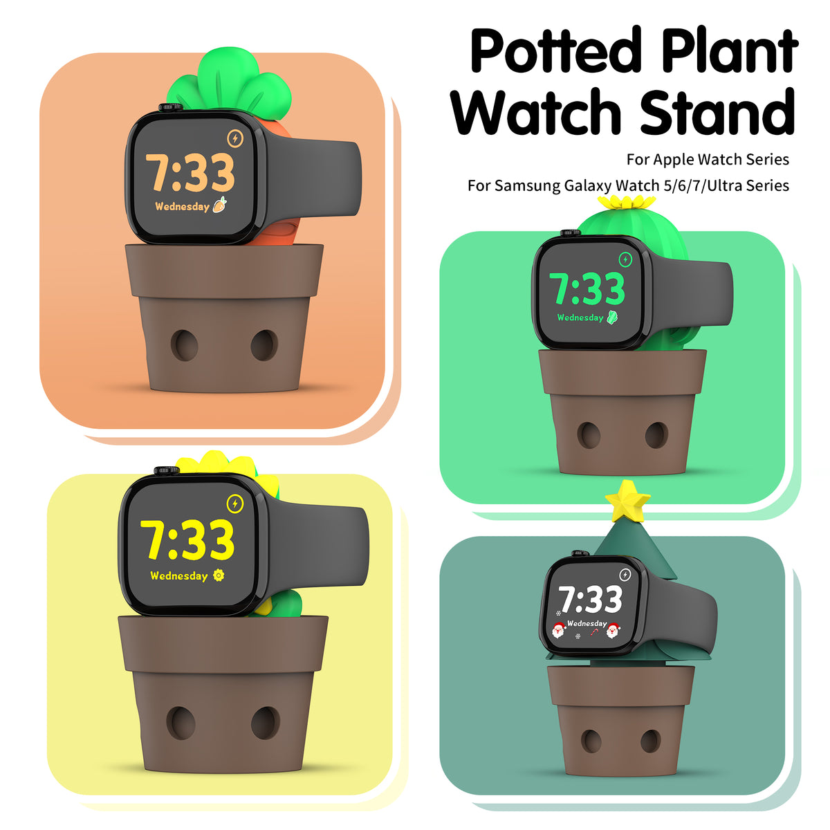 SikaiCase Potted Plant Charger Stand for Apple Watch
