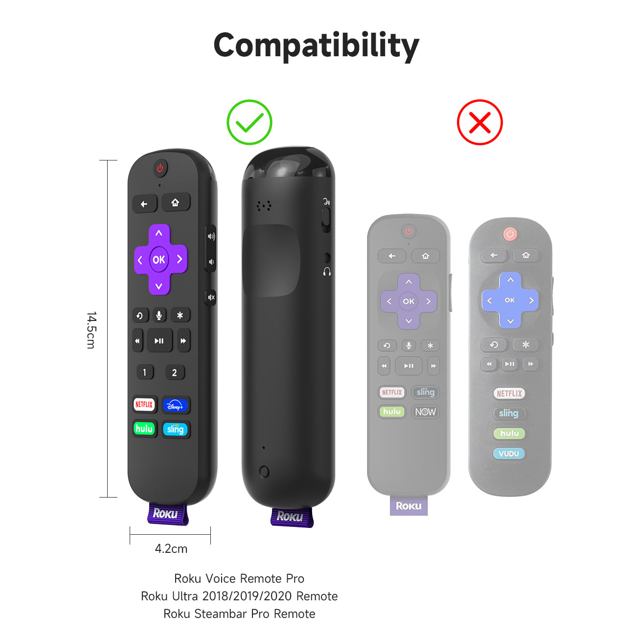 SikaiCase Silicone Remote Cover for ROKU RCS01R Voice / TCL RC580 Remote Control