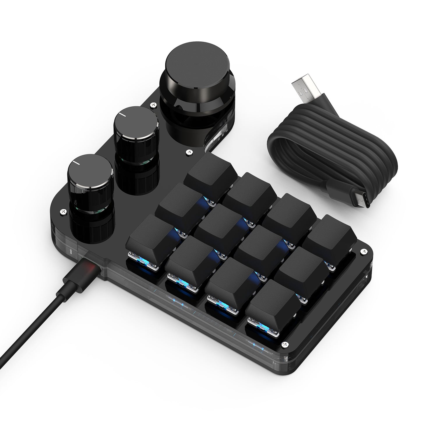 SikaiCase Custom Programmable Mechanical Mini Keyboard – 9 Keys + 2 or 3 Knobs