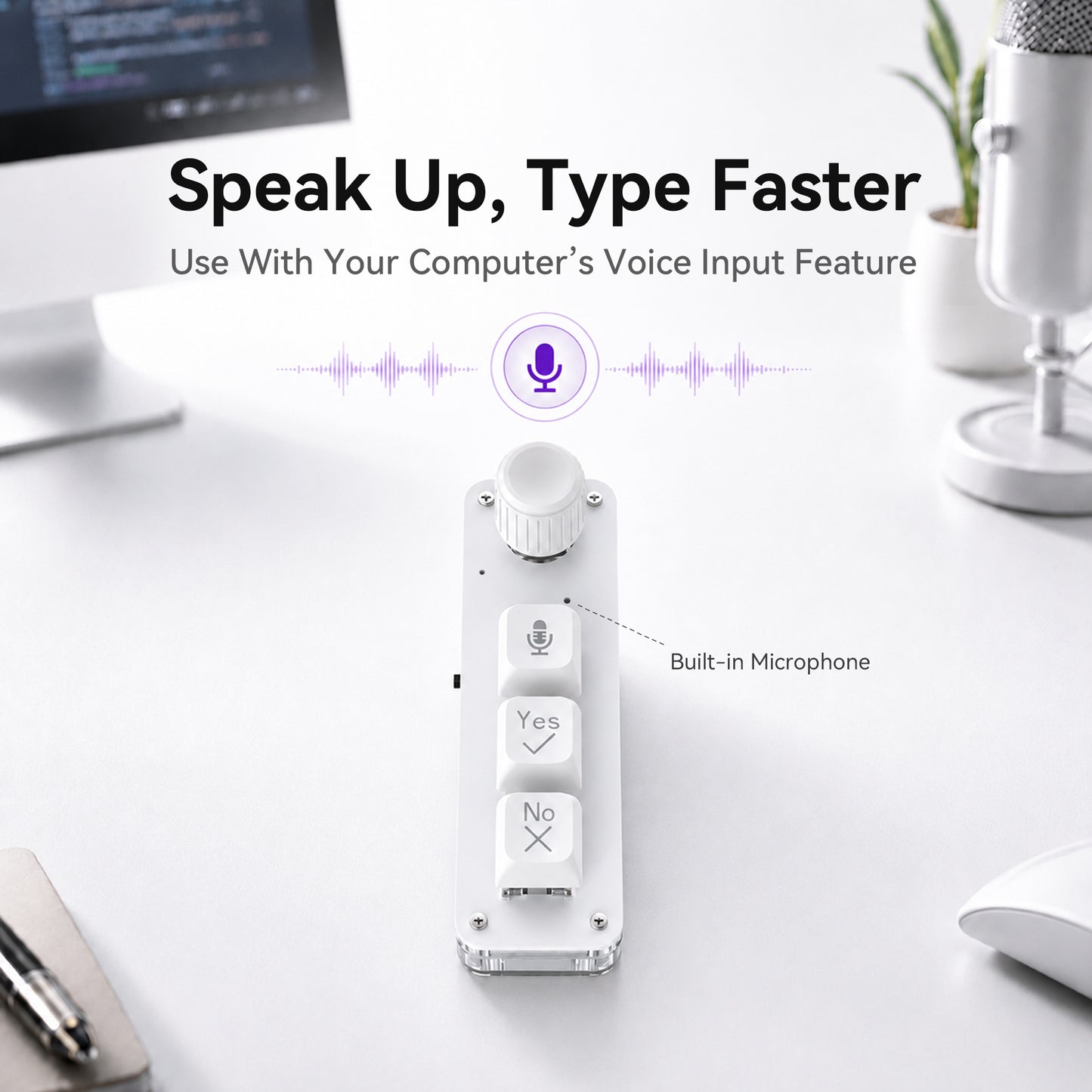 PicoKey Vibe Coding Voice Macro Keypad with Built-In Mic & Knob