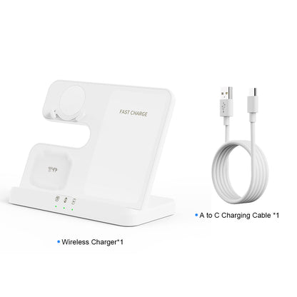 3 in 1 Wireless Charger Stand for Samsung Galaxy S23 S22 21 Ultra S20 30W Fast Charging Dock Station Watch 6 /5 Holder Buds2 Pro - SIKAI CASE