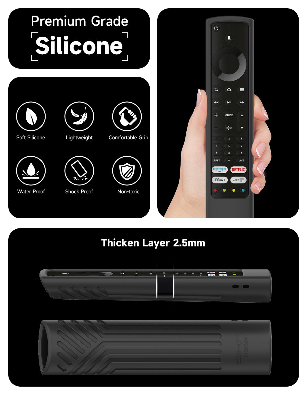 SIKAI-funda de silicona para mando a distancia para Xiaomi Mi TV Stick 4K, Protector de mando a distancia suave para MI TV P1, versión rusa