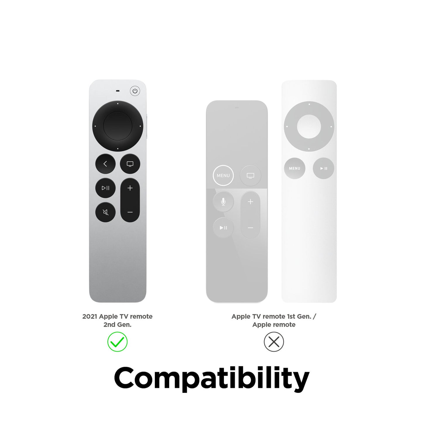 SikaiCase Minimal Silicone Remote Cover for Apple TV Siri Remote with AirTag Slot
