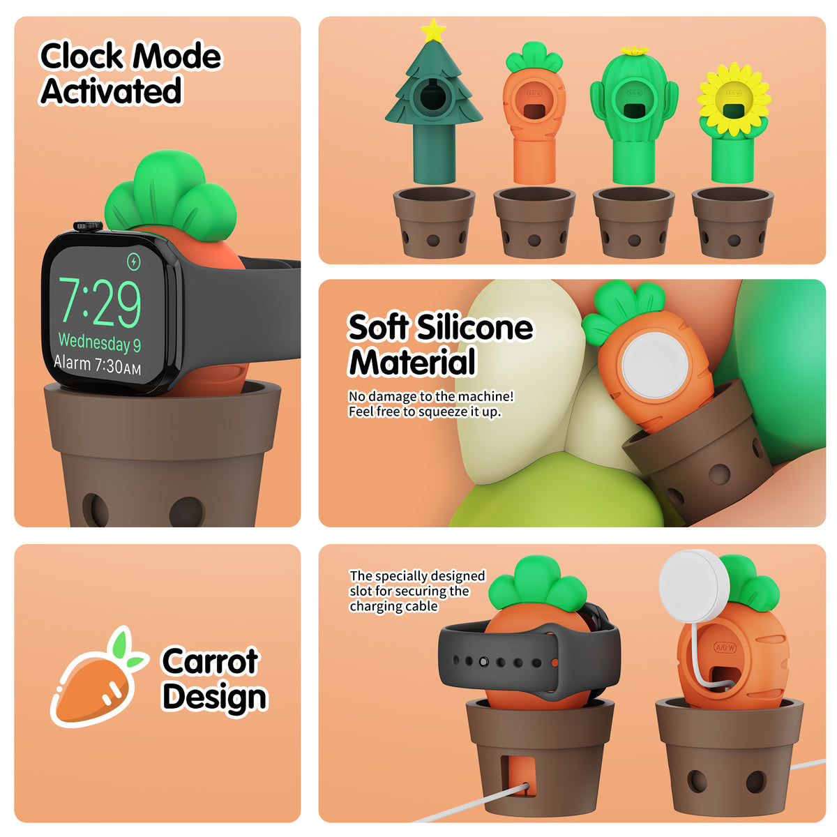 SikaiCase Potted Plant Charger Stand for Apple Watch