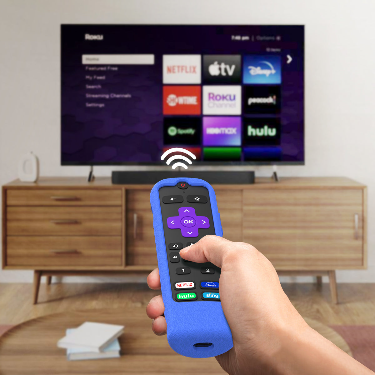 SikaiCase Silicone Remote Cover for ROKU RCS01R Voice / TCL RC580 Remote Control