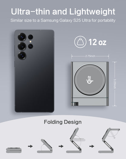 4 in 1Wireless Charger for Samsung Wireless Charging Station for Samsung Galaxy S25 S24 Ultra/S23 Ultra/S22/S21/Note 20/Z Flip 6/Fold 6, Charger for Samsung Galaxy Watch Ultra/7/6/5, Galaxy Buds 2/2 Pro