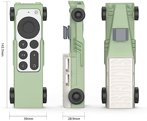 Silicone Apple TV Remote Case Compatible with Apple TV 4K 2021/2022 Remote,Shockproof Protective Skin for New Siri Apple TV Remote (2nd/3nd Generation),Anti-Lost retro car (Green&White)