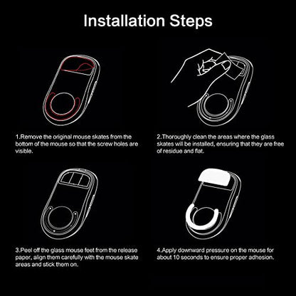 Mouse Feet Skates for Logitech G Pro Wireless Gaming Mouse - 0.8mm PTFE, Smooth Glide, Ultra Strong Flawless Glass Skates, Pro Performance Upgrade (White)