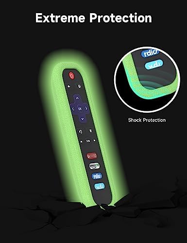 Remote Case for Roku Smart TV RC280 RC282 URC280J XRC280J Remote Control Universal Replacement Lightweight Silicone Case Cover Sleeve Skin with Lanyard for Roku TV Remote