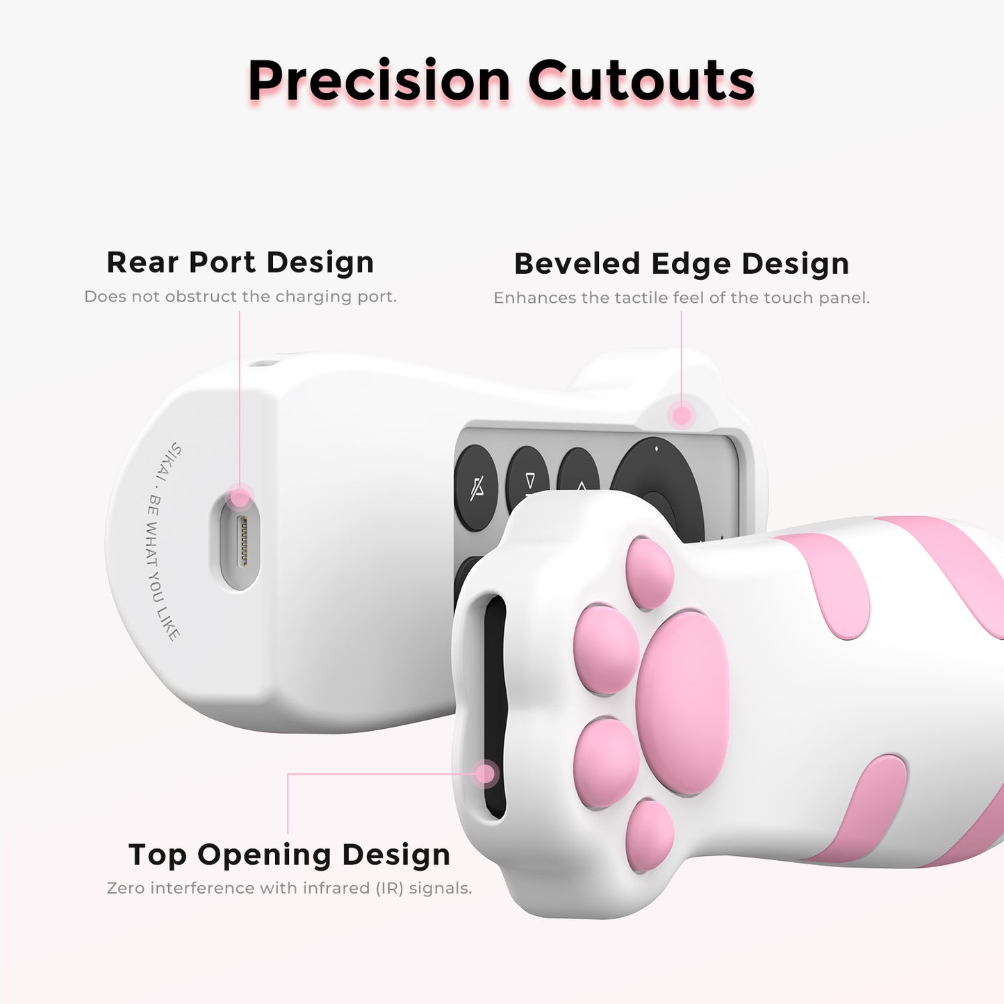 SikaiCase Cat Paw Silicone Remote Cover for Apple TV Siri Remote