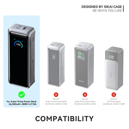 Compatibility guide for Anker Prime Power Bank 26K 300W A110A silicone case