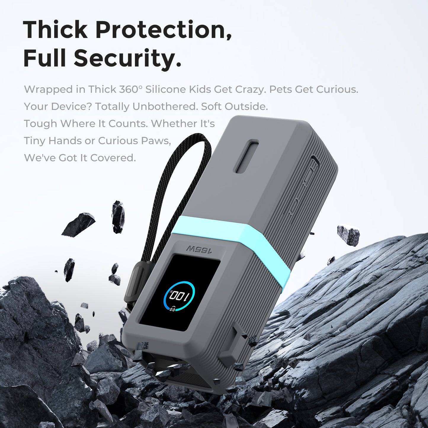 Silicone Case for Anker Laptop Power Bank (25,000mAh 165W) Display Protection&Dustproof, Travel Protective Cover Compatible with Anker Power Bank 165W