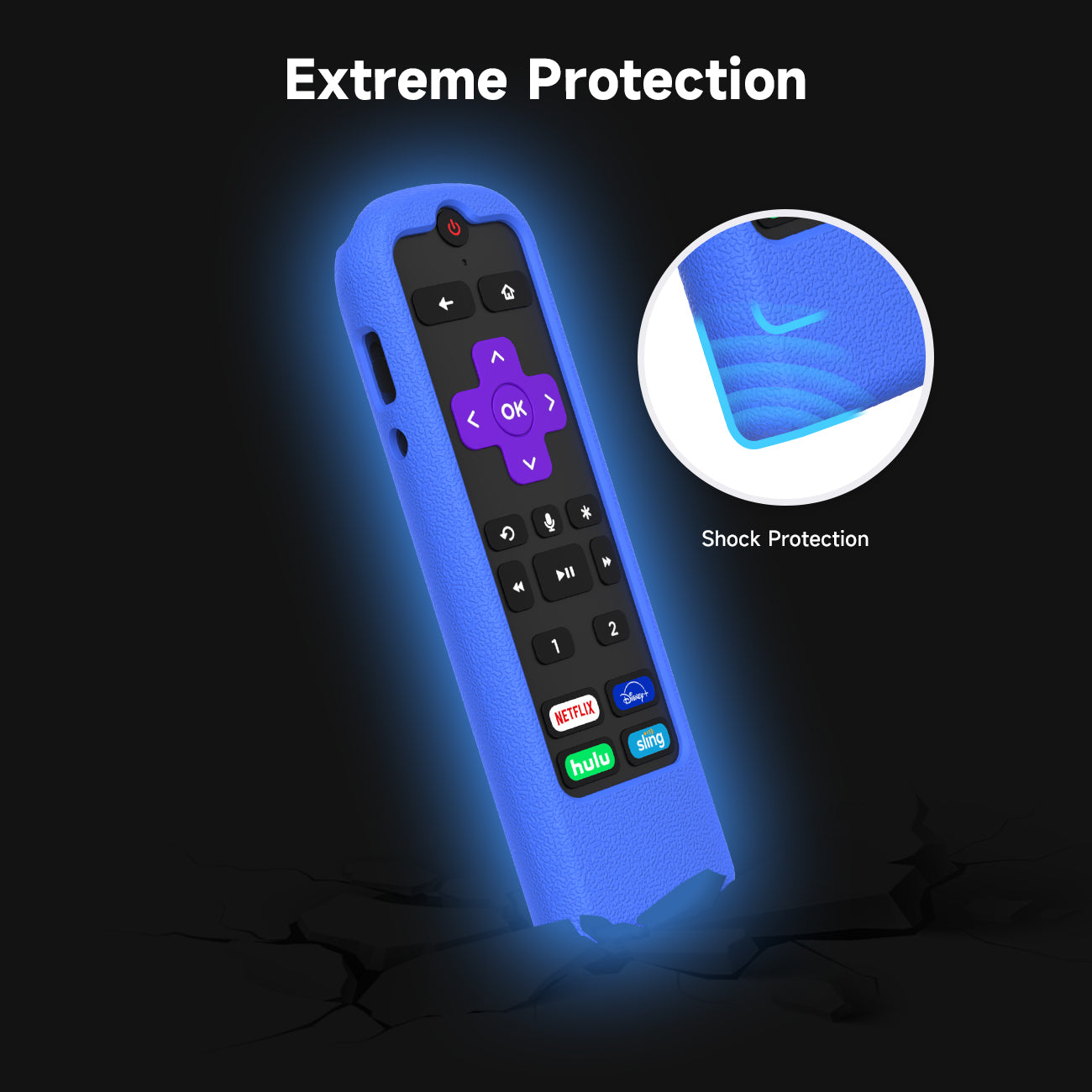 SikaiCase Silicone Remote Cover for ROKU RCS01R Voice / TCL RC580 Remote Control