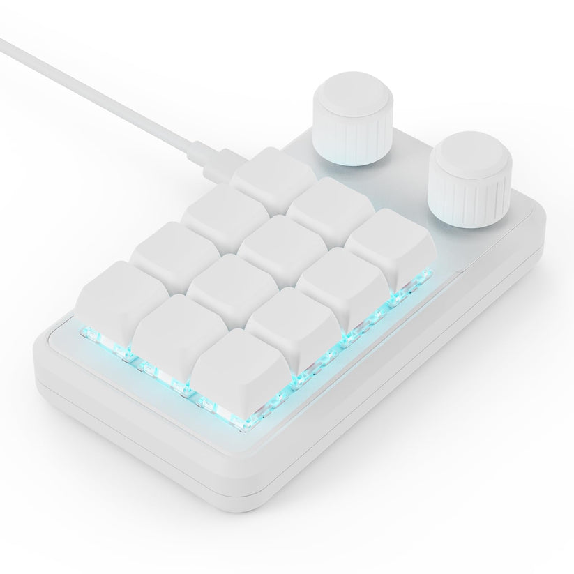 One-Handed Macro Mechanical Keyboard - 12 Keys, Fully Programmable, RGB ... - Cross-Stroke Only Mechanical Keyboard