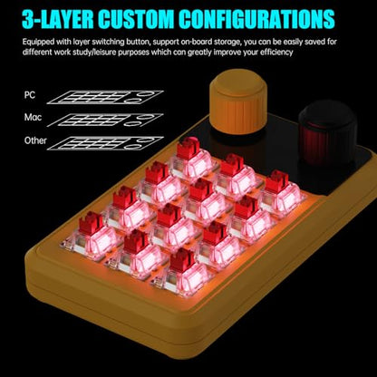 Picokey. One-Handed Macro Mechanical Keyboard - 12 Keys, Fully Programmable, RGB Hotswap for Gaming, OSU, PS, Editing (2.4G, 3-Layer, Black)
