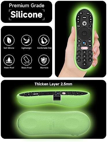 SIKAI Silicone Protective Cover for TiVo Stream 4K Remote Shockproof Anti-Lost Remote Case Holder for TiVo Stream 4K Remote, with Remote Loop (Glow in Dark Green)