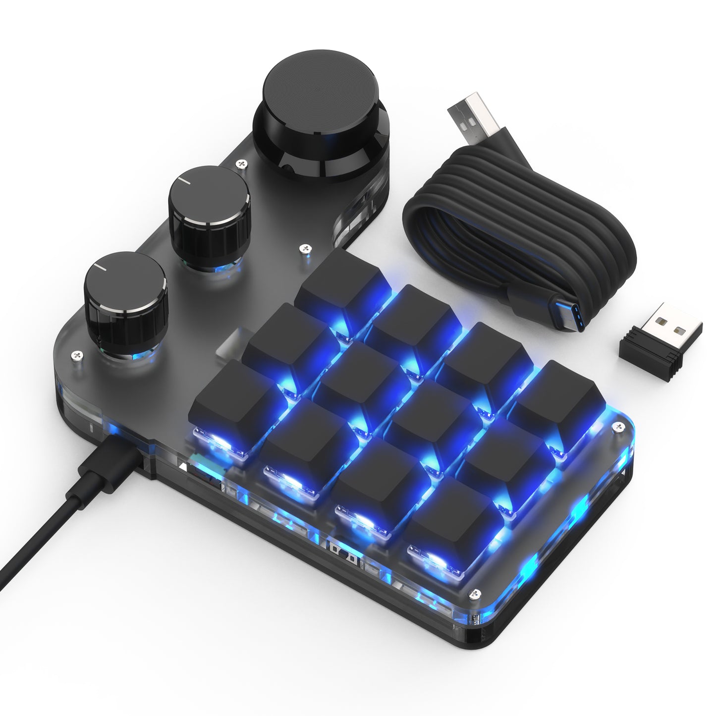SikaiCase Custom Programmable Mechanical Mini Keyboard – 9 Keys + 2 or 3 Knobs
