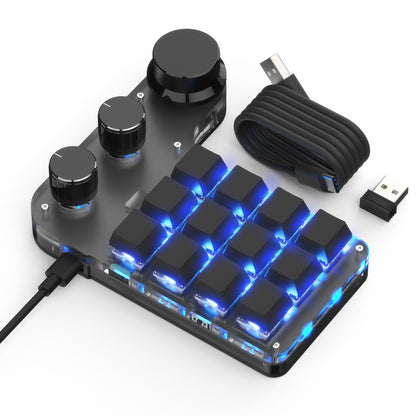 SikaiCase Custom Programmable Mechanical Mini Keyboard – 9 Keys + 2 or 3 Knobs