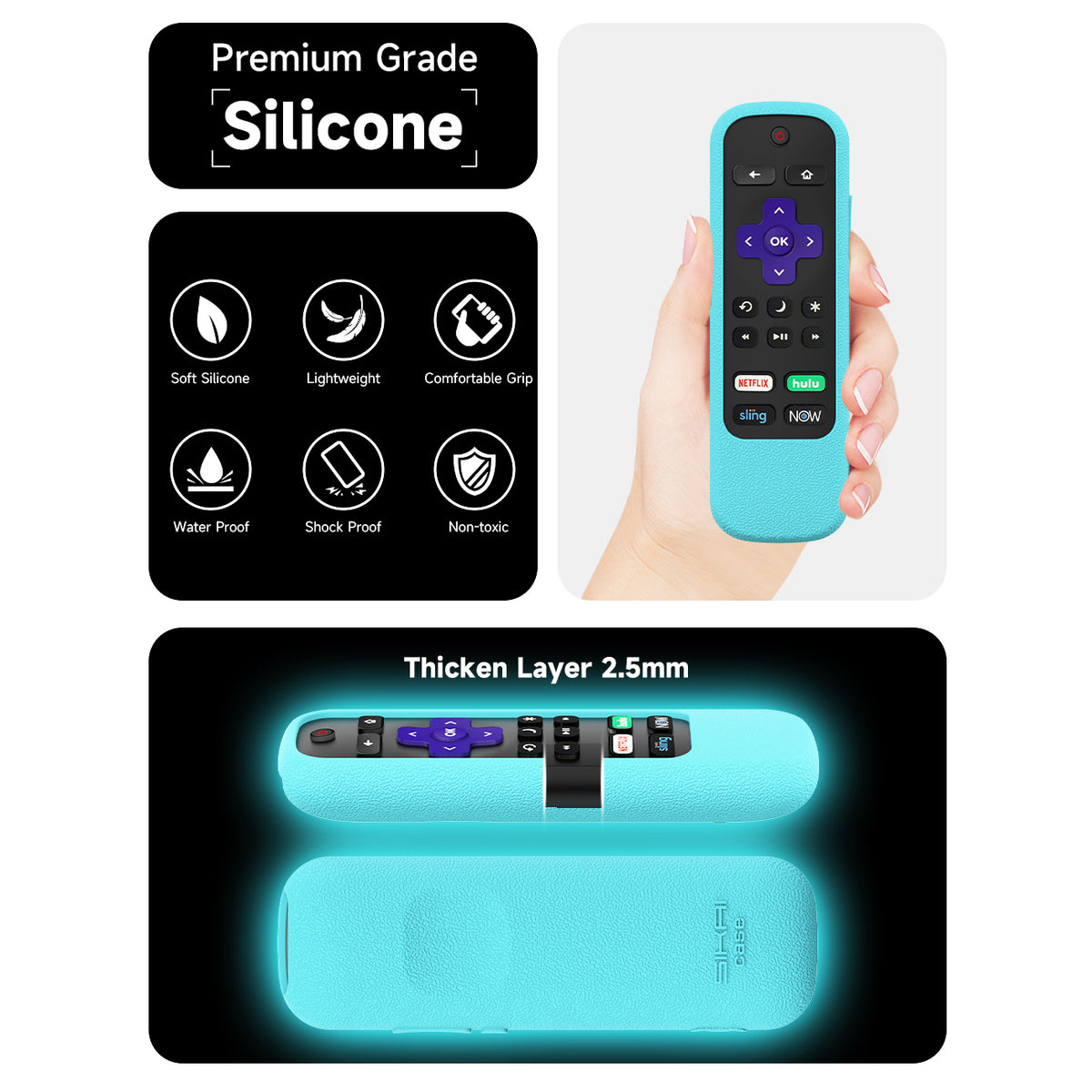 SikaiCase silicone remote cover for Roku RC580 Stick 4K Plus RCA1R RCAL7R - product image 4