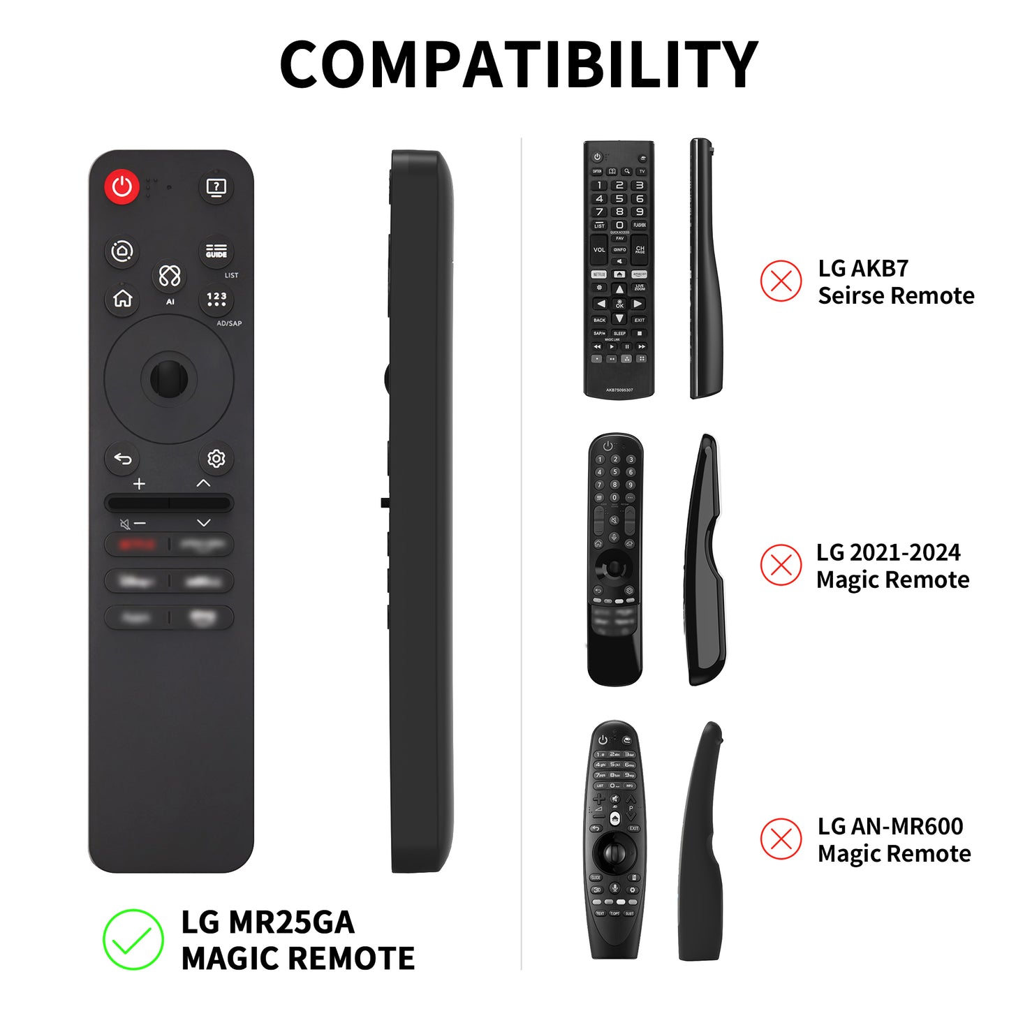 SIKAI CASE Silicone Case for LG MR25GA(2025) Protective Case Compatible with 2025 LG OLED Smart TV C5/B5/G5/M5 Series Magic Remote Anit-Lost MR25GA Cover with Lanyard