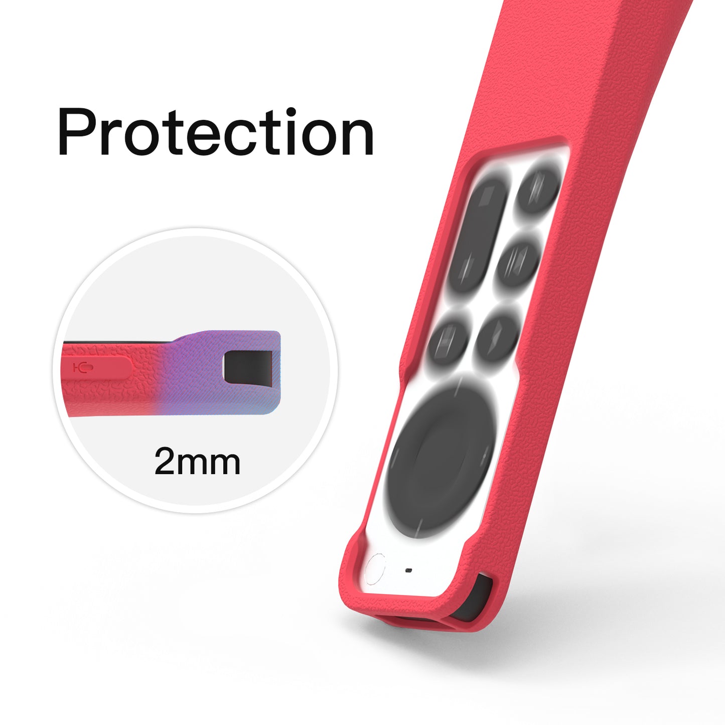 SikaiCase Minimal Silicone Remote Cover for Apple TV Siri Remote with AirTag Slot