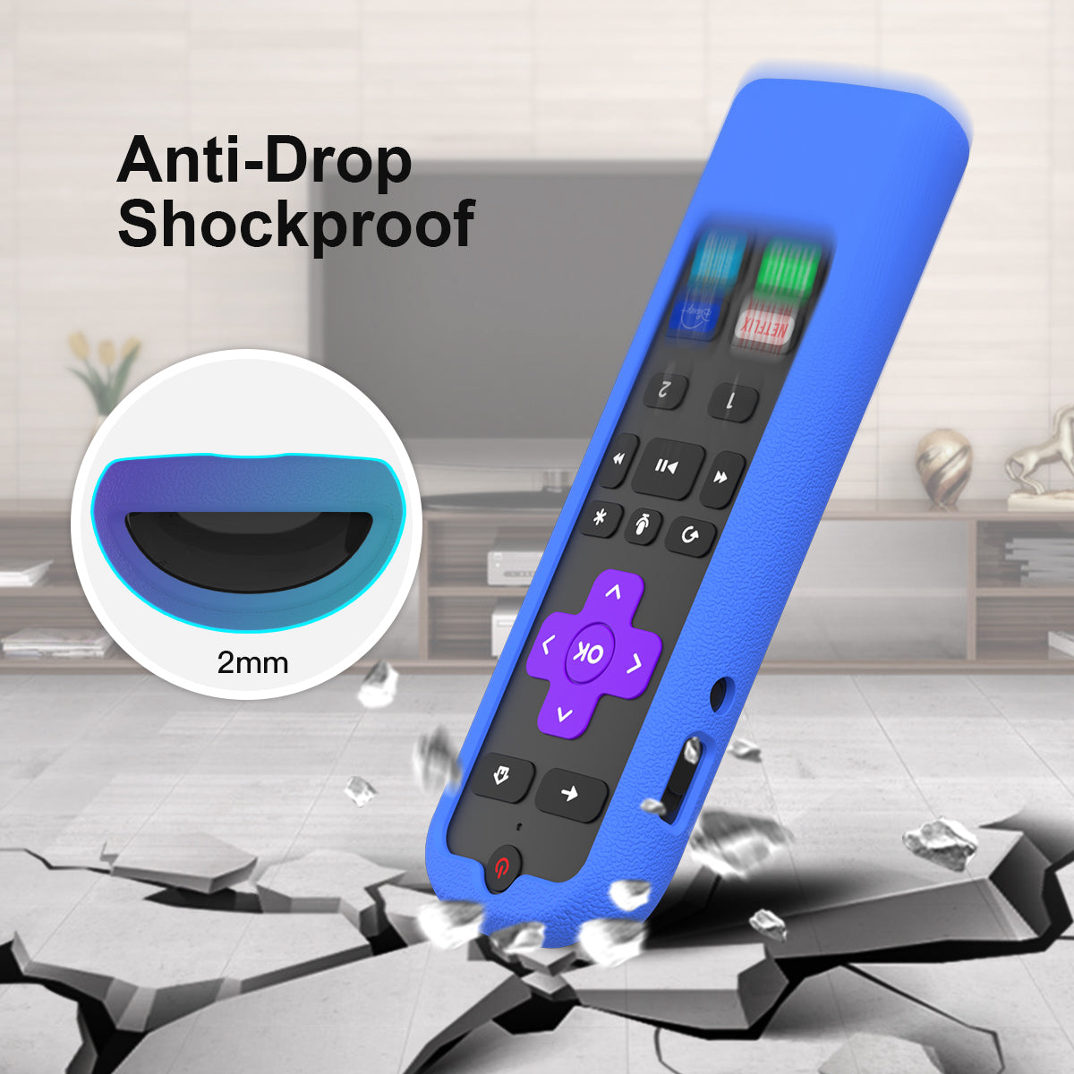 SikaiCase Silicone Remote Cover for ROKU RCS01R Voice / TCL RC580 Remote Control