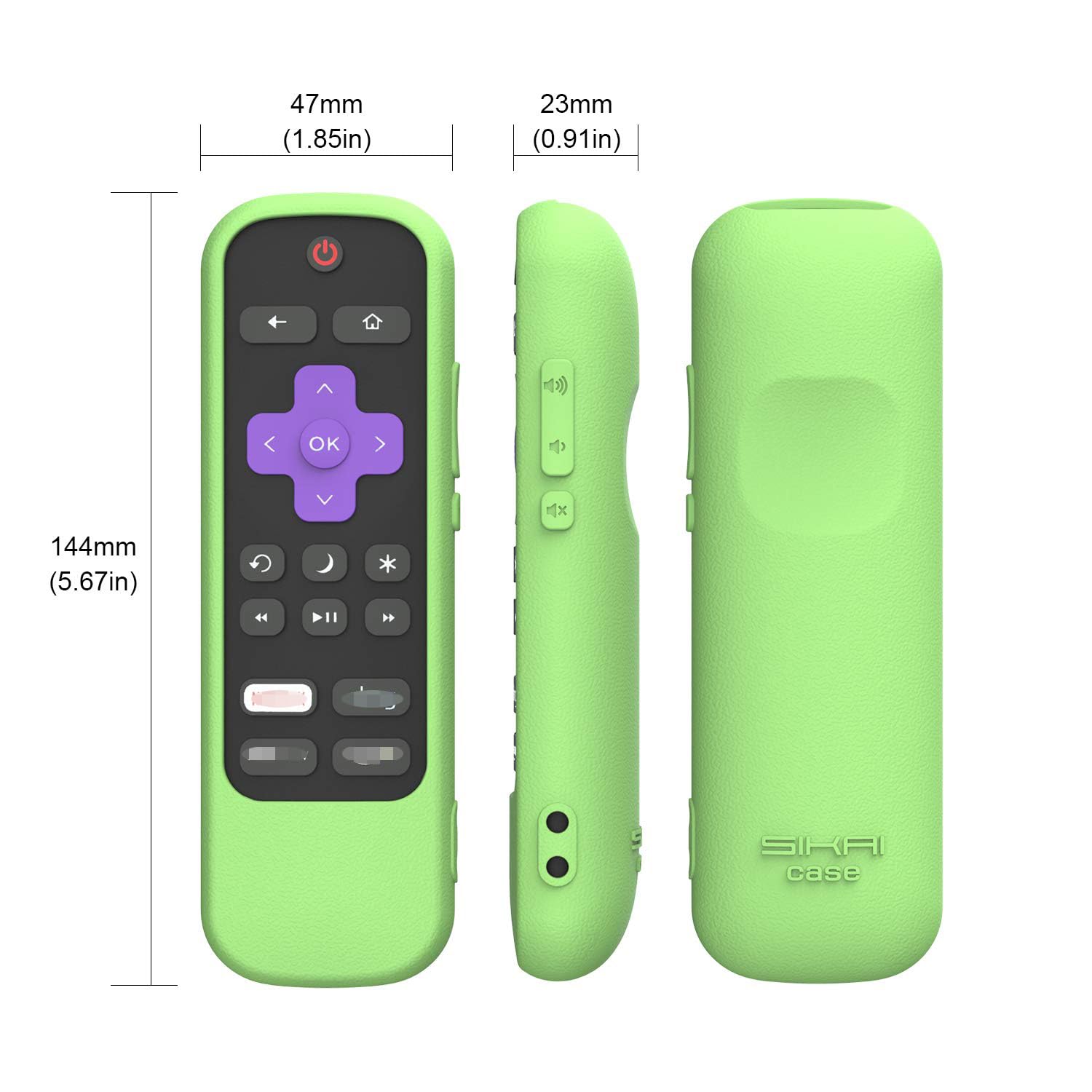 Roku Voice Remote Cover for RC580, Stick 4K+, RCA1R, RCAL7R - Shockproof Silicone Protective Case with Remote Loop