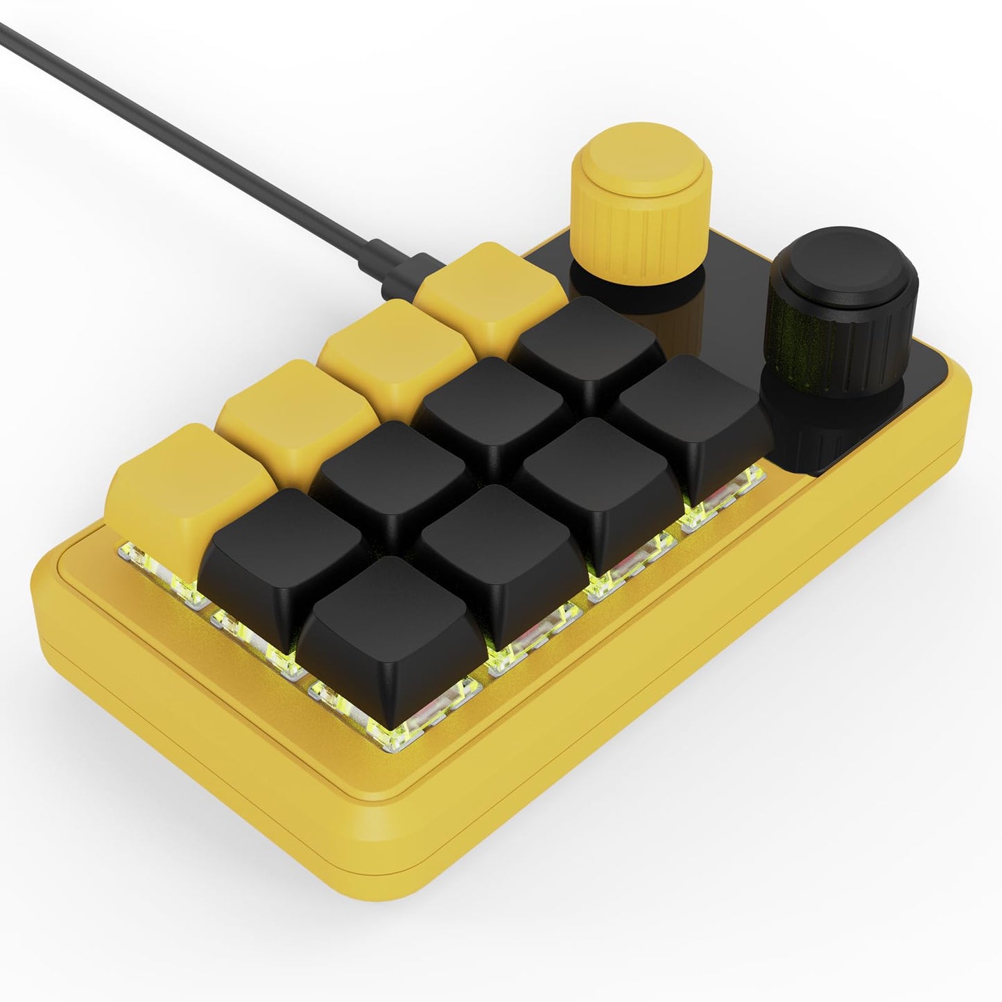 One-Handed Macro Mechanical Keyboard - 12 Keys, Fully Programmable, RGB Hotswap for Gaming, OSU, PS, Editing (2.4G, 3-Layer, Black)