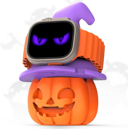SIKAI CASE Cute Pumpkin Charger Stand Compatible with Apple Watch Series Ultra2/Ultra/10/9/8/SE2/7/6/SE/5/4/3/2/1,for iWatch 49/46/45/44/42/41/40/38mm Silicone Watch Stand, NO Charger