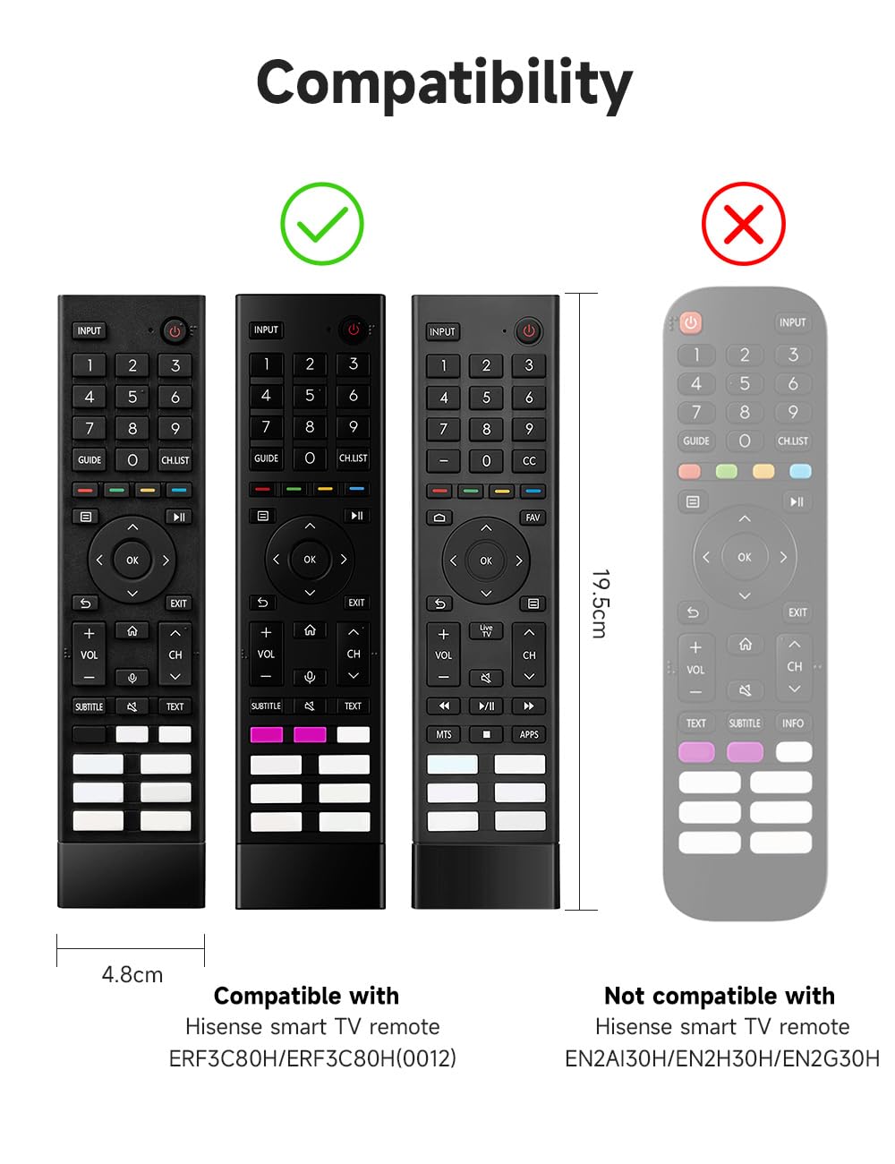 Silicone Hisense Remote Cover Compatible with Hisense Smart TV Remote ERF3C80H,2AVIGBR0001,25780-2AVIGBR0001,Skin-Friendly Case for A4H Series Android TV Remote Anti-Lost with Lanyard(Black)