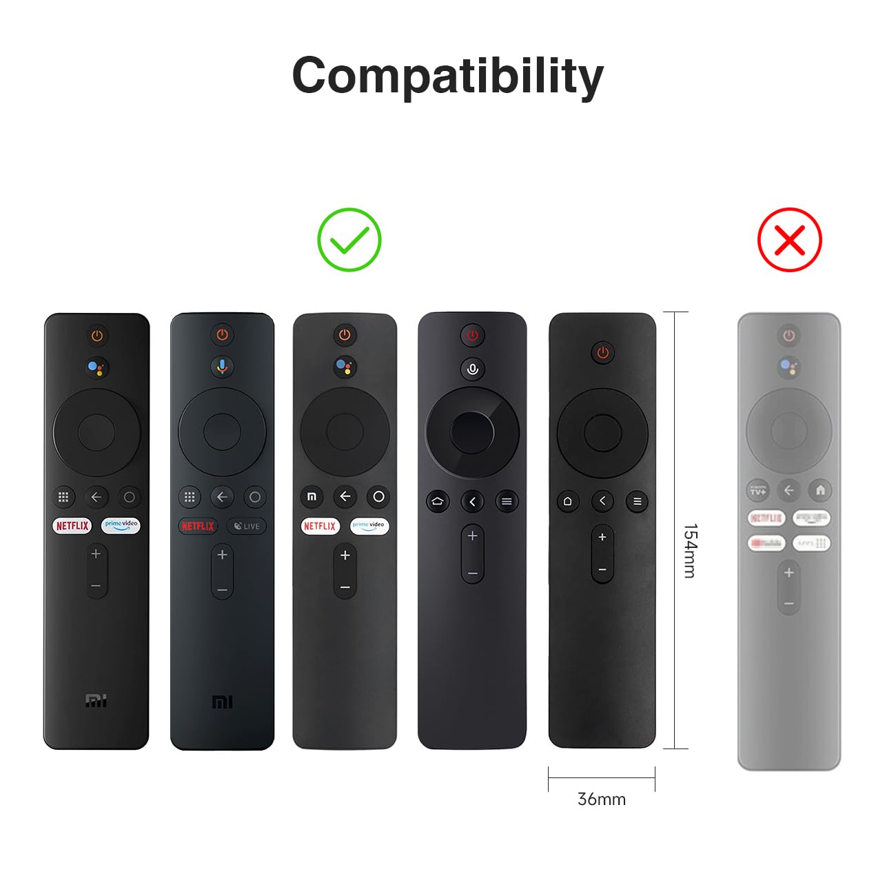 Silicone Xiaomi Remote Cover - Compatible with Mi Box S/4X, Mi TV Stick, TCL RC802V, Shockproof Protective Skin, Anti-Lost Case