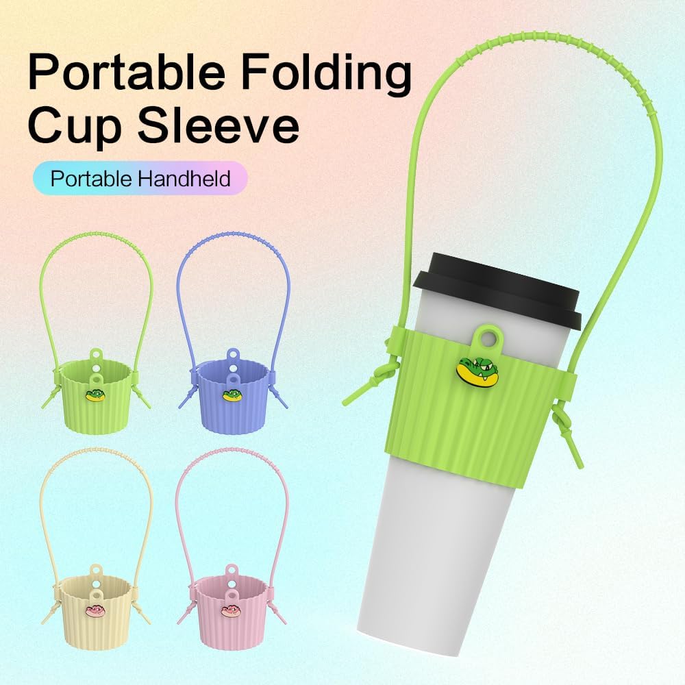 Reusable Silicone Cup Sleeve for YETI Cup 20oz Tumbler with lanyard, 2.8"~3.8" Protective Holders for Kids Bottle, Nonslip Glass Bottle Mug Protector Cover for Home Travel