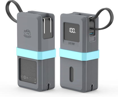 SikaiCase Silicone Case for Anker Power Bank (10K, Fusion, Built-In Cable) A1637