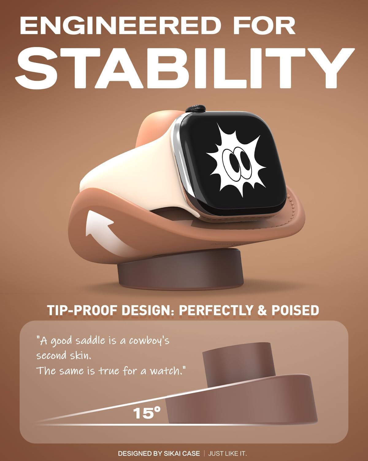 Cowboy Hat Charger Stand Compatible with Apple Watch Series Ultra2/Ultra/10/9/8/SE2/7/6/SE/5/4/3/2/1 (49/46/45/44/42/41/40/38mm),Cowboy Hat iWatch Stand,Supports Nightstand Mode