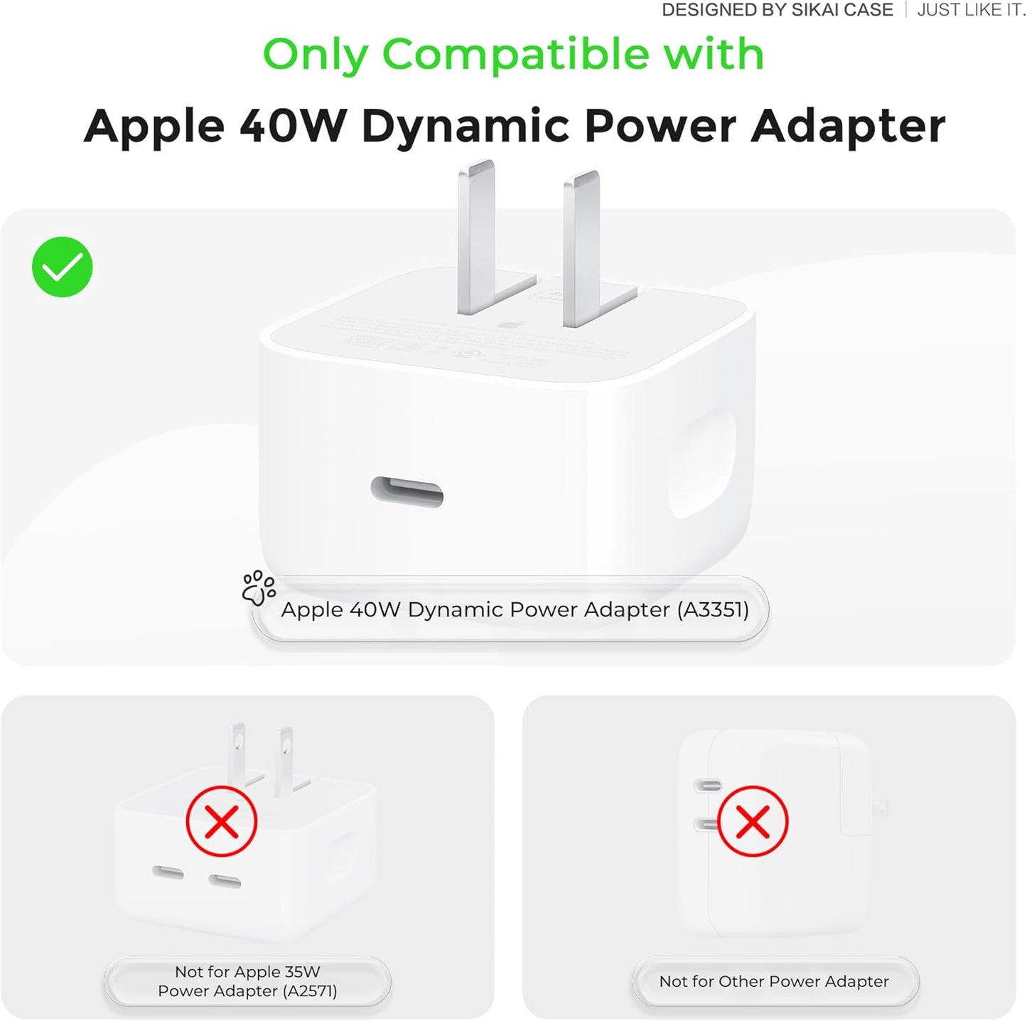 SIKAI CASE Silicone Case Compatible with Apple 40W Dynamic Power Adapter (2025), Cute Cat Paw Protective Cover Anti-Dust & Anti-Scratch for iPhone/iPad Users,Case Only