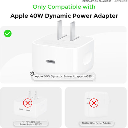 SIKAI CASE Silicone Case Compatible with Apple 40W Dynamic Power Adapter (2025), Cute Cat Paw Protective Cover Anti-Dust & Anti-Scratch for iPhone/iPad Users,Case Only