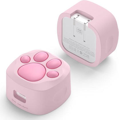 SIKAI CASE Silicone Case Compatible with Apple 40W Dynamic Power Adapter (2025), Cute Cat Paw Protective Cover Anti-Dust & Anti-Scratch for iPhone/iPad Users,Case Only