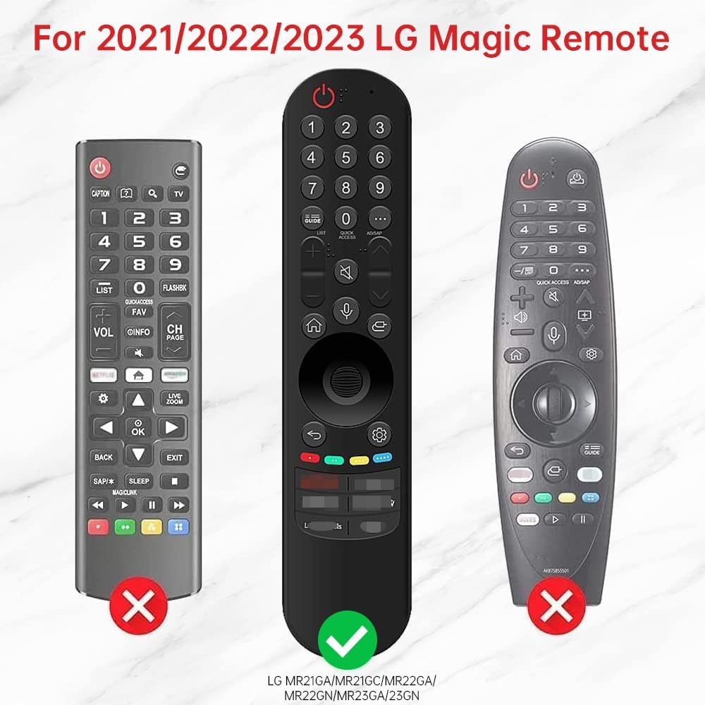 Silicone Remote Case Compatible with LG MR21GA/MR23GN MR22GA OLED Smart TV Magic Remote,Shockproof Protective Cover for 2021-2023 LG Magic Remote Cover with Loop LG TV Remote Cover