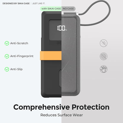 SikaiCase Silicone Case for Anker Power Bank (10K, Fusion, Built-In Cable) A1637