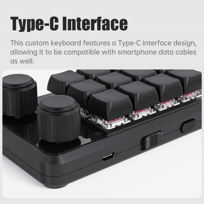 Picokey. One-Handed Macro Mechanical Keyboard - 12 Keys, Fully Programmable, RGB Hotswap for Gaming, OSU, PS, Editing (2.4G, 3-Layer, Black)