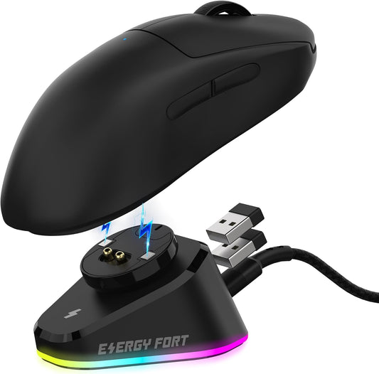 for Logitech G Pro Wireless Gaming Mouse Charging Dock RGB Compatible with Logitech G PRO X Superlight 2(2023), G502X Lightspeed,G903 Lightspeed for Razer Wireless Mouse/Logitech Powerplay Wireless