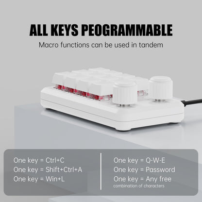 Picokey. One-Handed Macro Mechanical Keyboard - 12 Keys, Fully Programmable, RGB Hotswap for Gaming, OSU, PS, Editing (2.4G, 3-Layer, Black)