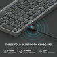 Portable Bluetooth Foldable Keyboard with Numeric Keypad, Rechargeable Travel Keyboard for Laptop, Tablet, iPad, Phones (Gray)