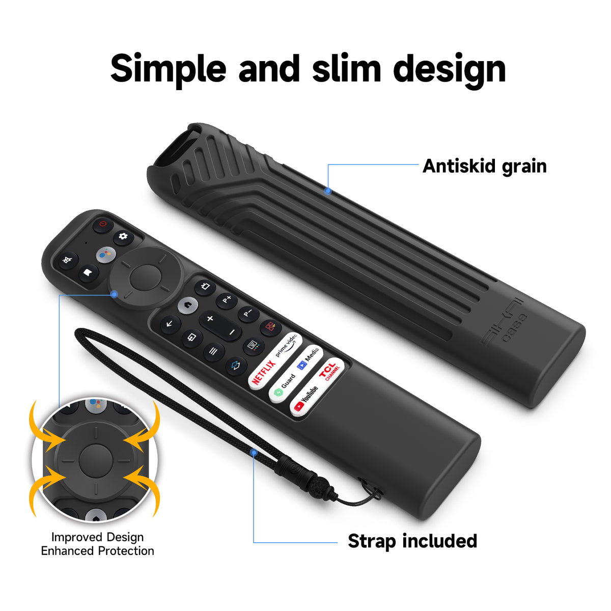 SikaiCase silicone remote cover for TCL RC902V RC833 RC923 voice remote - product image 10
