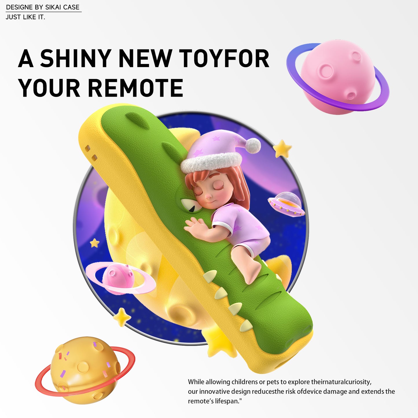 SikaiCase Crocodile Silicone Remote Cover for LG MR25GA Magic Remote (2025)