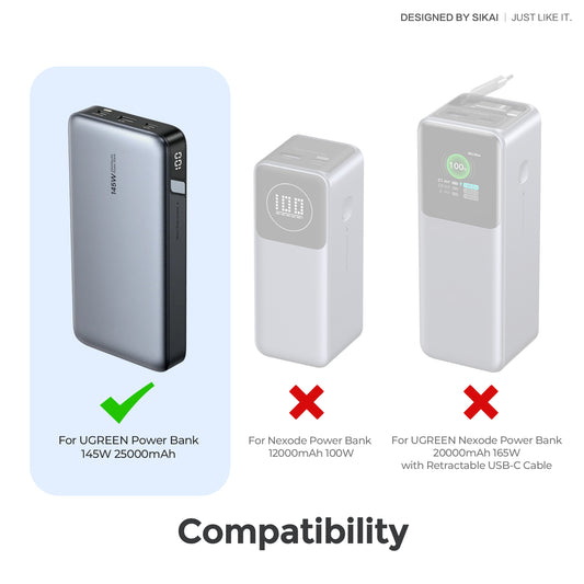 SikaiCase Silicone Case for UGREEN 145W 25000mAh 3-Port Power Bank