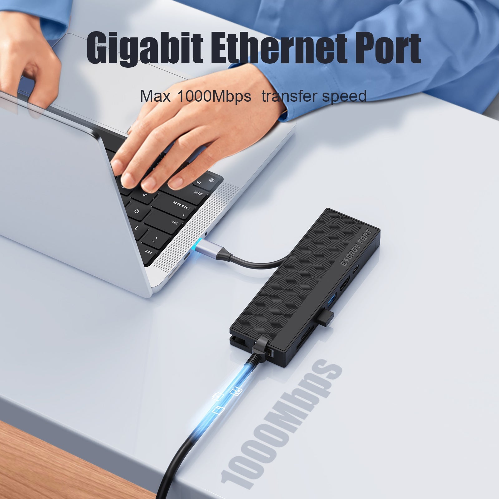 7 in 1 USB - C Hub RJ45 PD 100W TypeC HDMI 2.0 4K USB3.0 Gigabit Ethernet Port Adapter Dock For Macbook Air Pro M2 M1 Splitter - SIKAI CASE