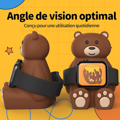 SikaiCase Silicone Bear Watch Charger Stand for Apple Watch